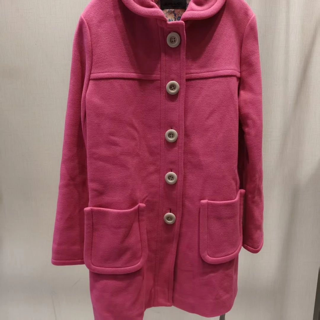 不支持退换/双面毛呢外套法式保暖带帽子大衣长袖5001-400233