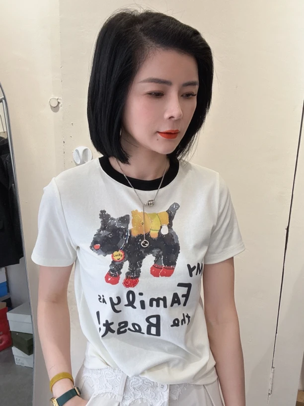 【娟子】春季新款卡通印花圆领短袖T恤