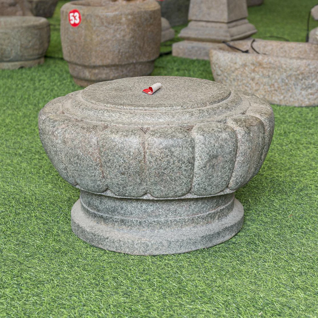 仿石莲花底座空心摆件莲花座厂家直销石头门口批发石墩底座石凳