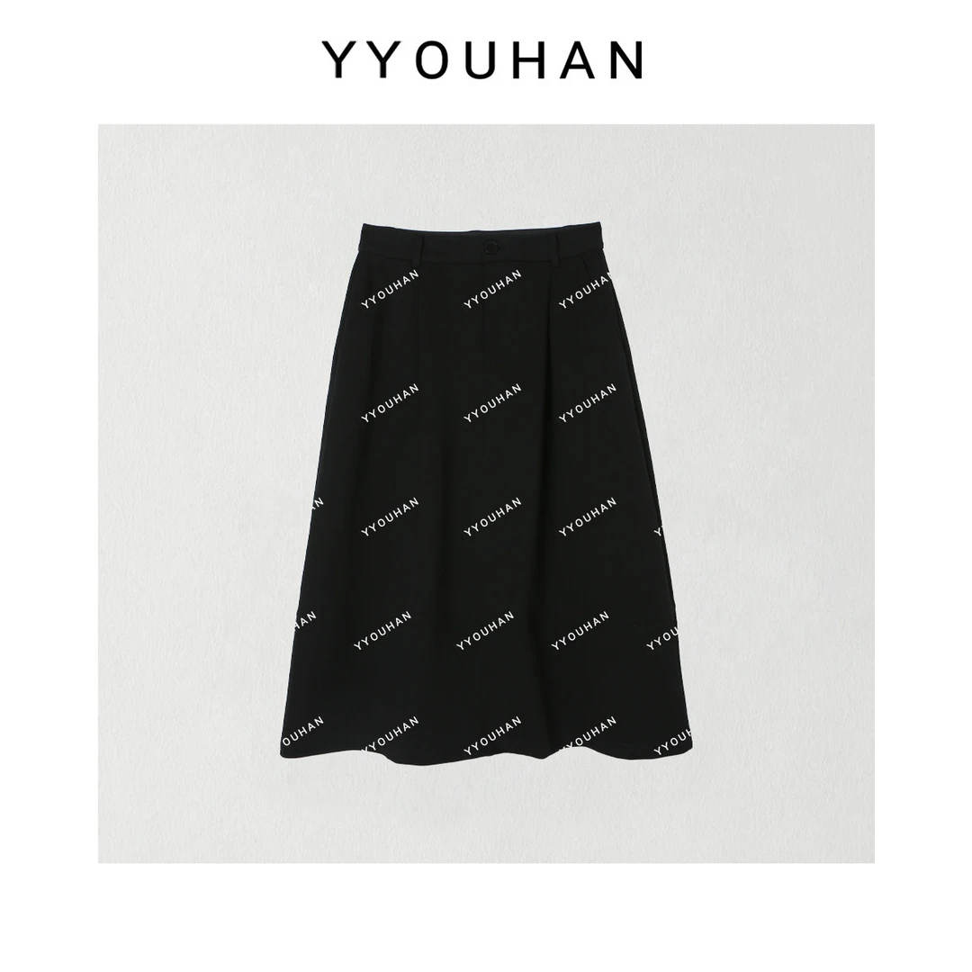 2025春款小众设计双线条立体剪裁百搭半身裙 2502C474