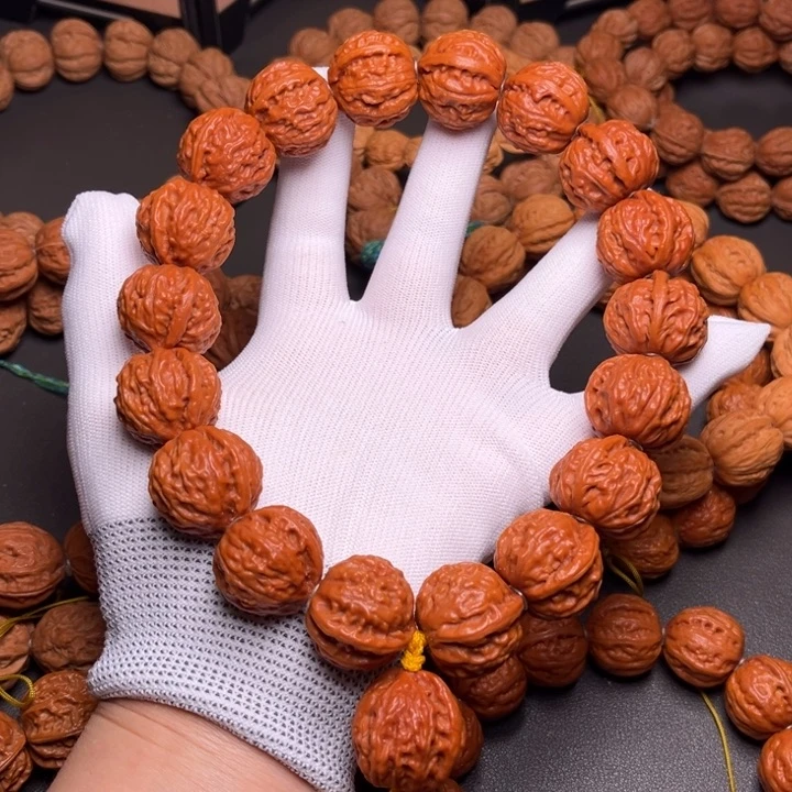 石***暖文玩核桃手串蚂蚁纹龙脊