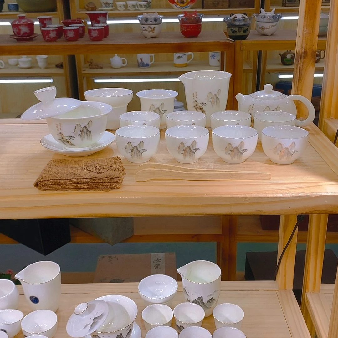 【不止】羊脂玉瓷茶具套装