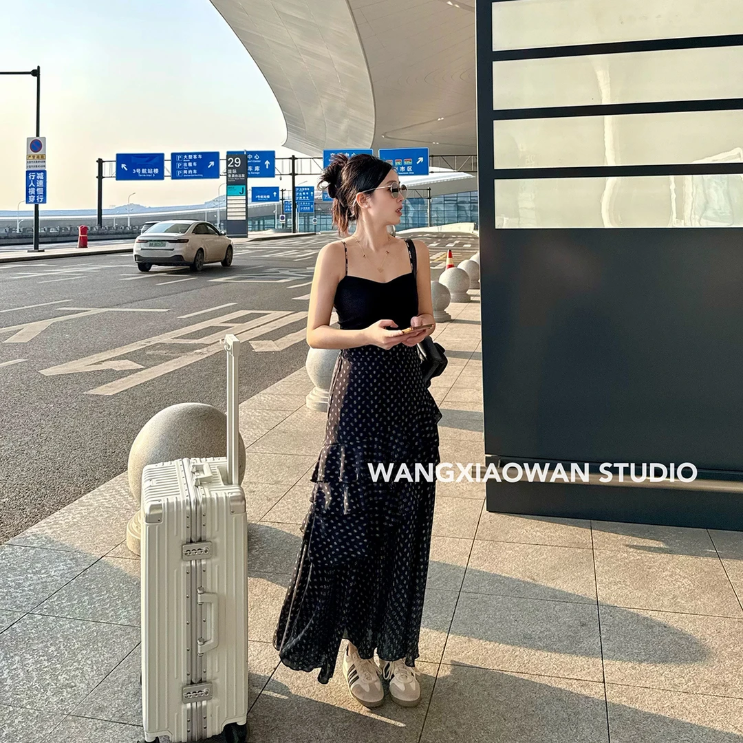 不规则小碎花蛋糕裙女2025年早秋新款韩版宽松显瘦休闲百搭半身裙