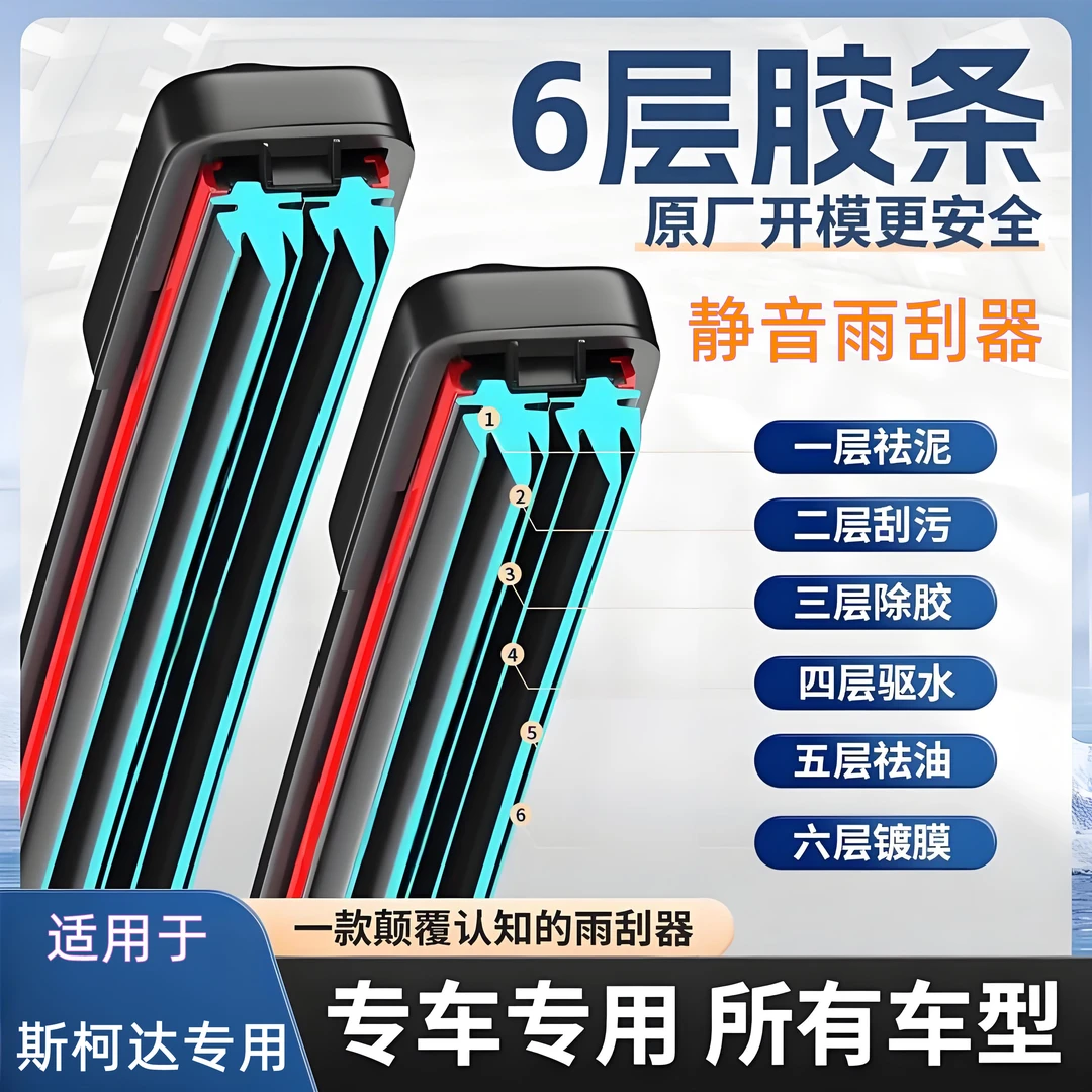 适用斯柯达明锐晶锐雨刮器昕锐昕动全新速派野帝昊锐原装雨刷片条
