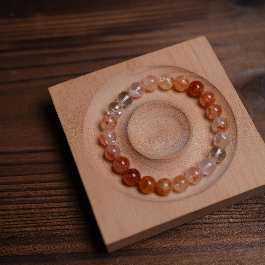 高净糖果色锦鲤胶花水晶手串12mm JYDM24030518