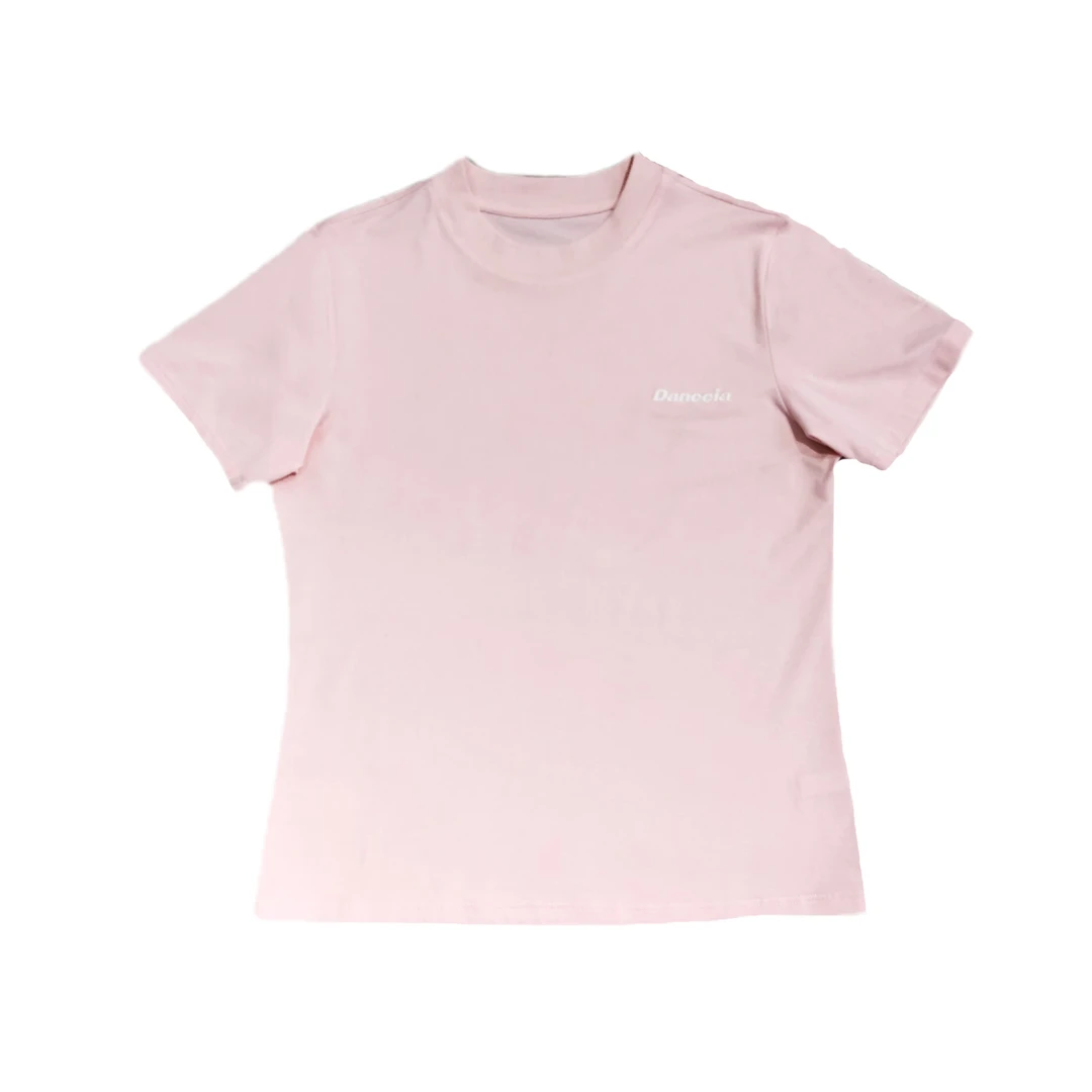 浅粉色短款夏季百搭休闲风短袖休闲设计师街头风T恤