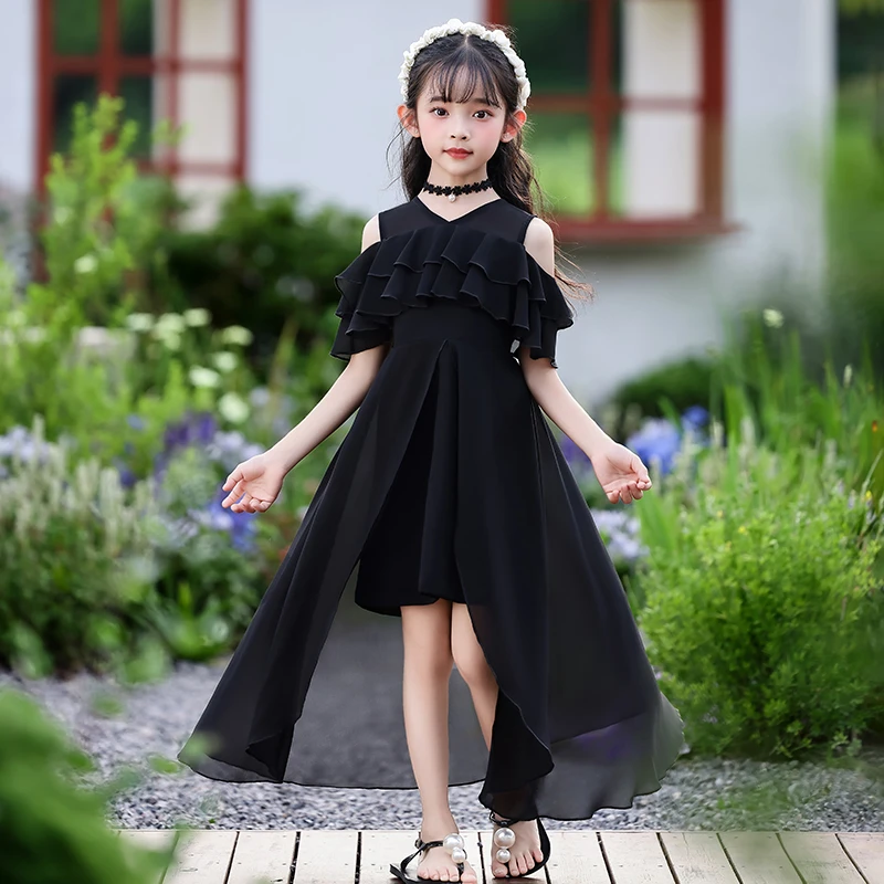 女童连衣裙夏装公主裙小女孩漂亮洋气裙子时尚童装长裙儿童雪纺裙