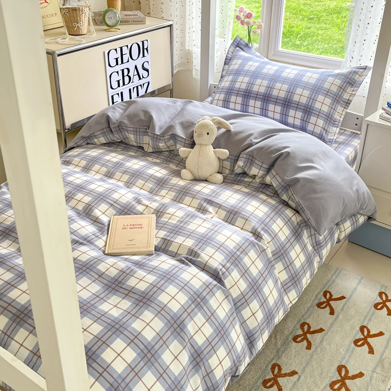 学生宿舍纯棉吸湿透气床笠被单通用单人床上用品100%棉床品套件