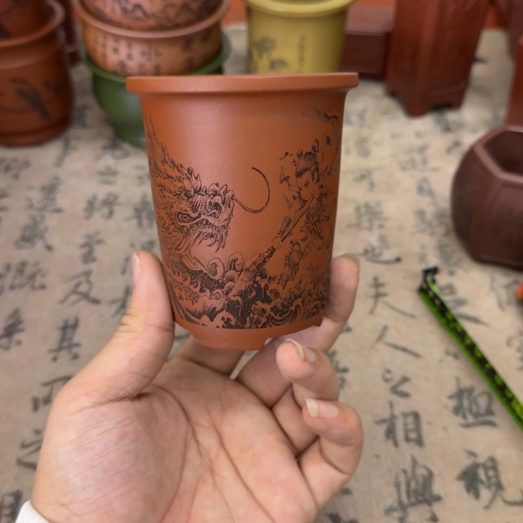 紫砂花盆宜兴紫砂正品6.5x9