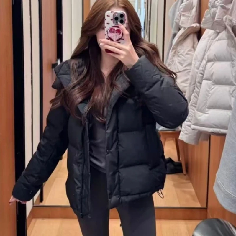 五格泡芙羽绒服女款连帽收腰女-小腰精专属