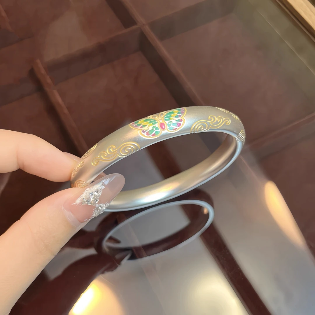 足银手镯 蝴蝶祥云手镯足银999轻奢风高级感新中式情人节送女朋友