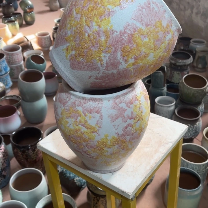 紫砂花盆口径16高度22两只正品