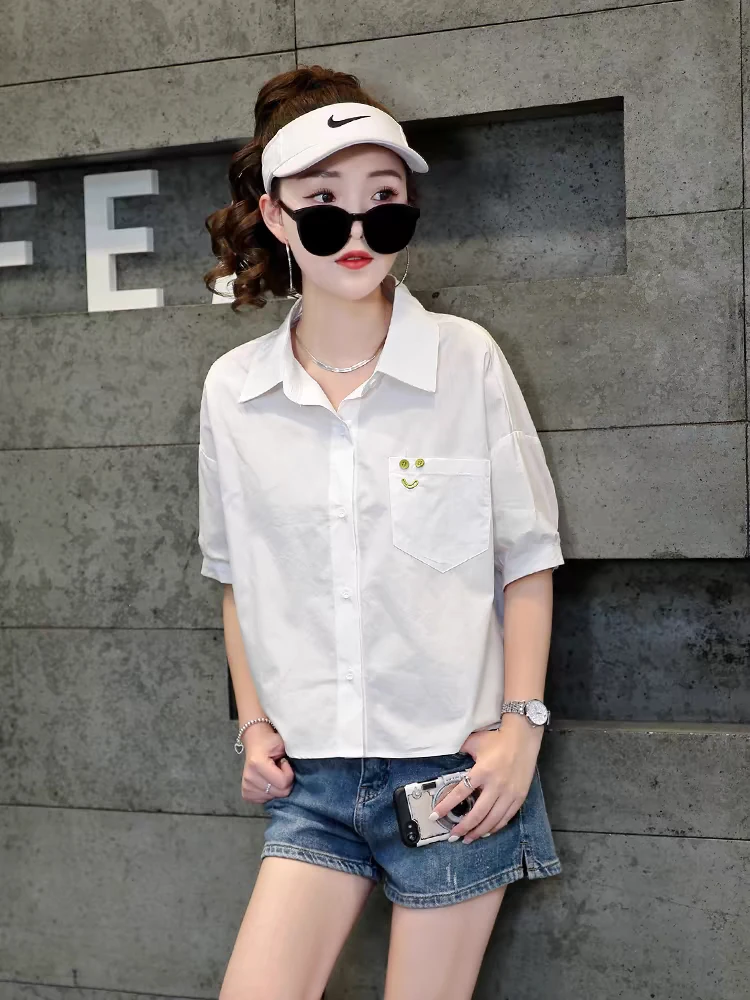 28081风夏季衬衫衬衣潮流薄款女装设计感T恤衫外套