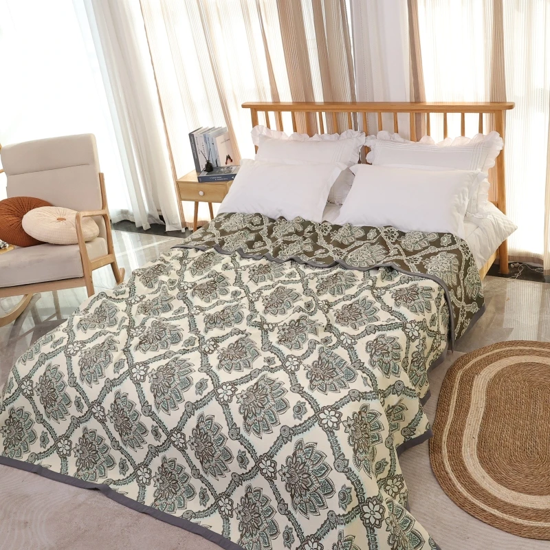 【雪莲之芯】新款纱布床盖230*250