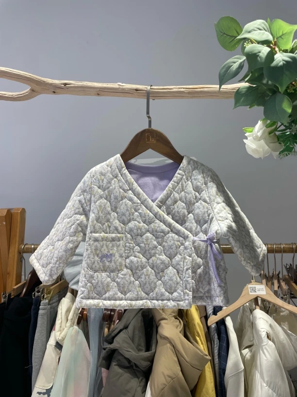 UC0026花花系带棉衣【73-100】（非质量不退换）