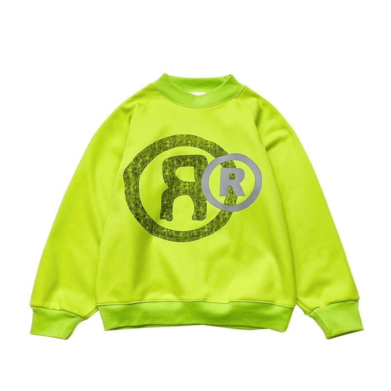 Y7195男童加绒卫衣中大童印花上衣洋气儿童一体绒套头外套