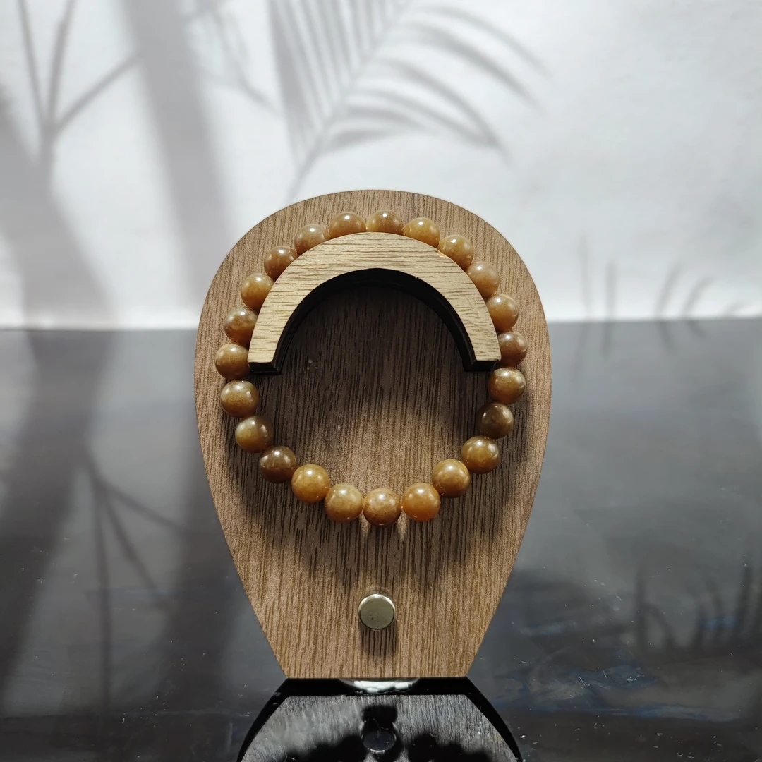 N和田玉且末糖圆珠手串（卡8）2527