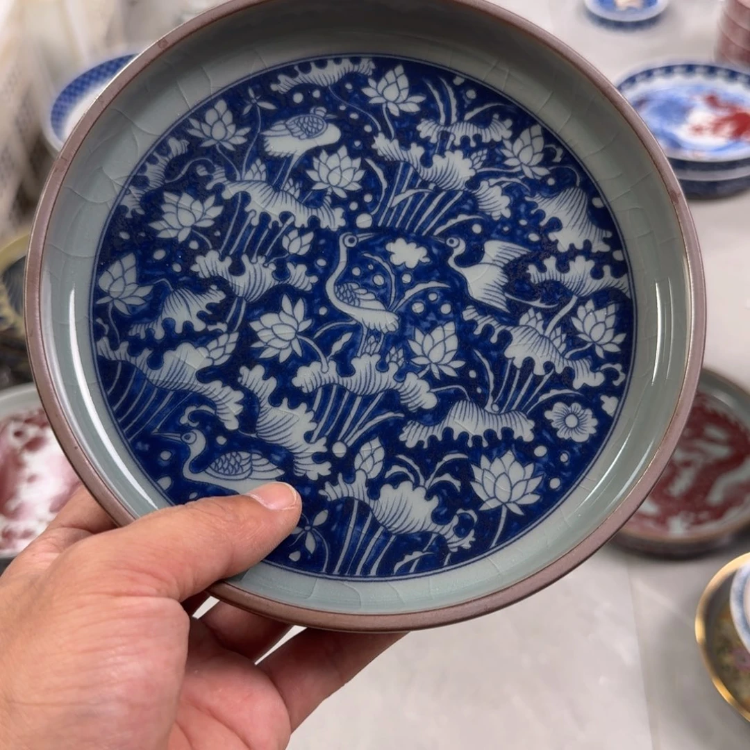 摆件?****?老陶泥青花一路连科大壶承