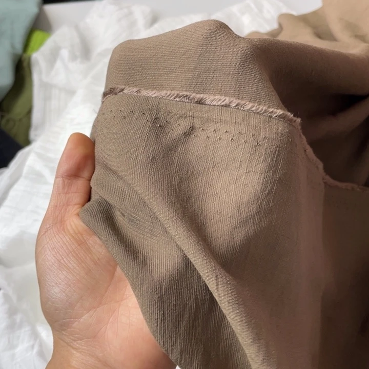 天丝（莱赛尔纤维）卡其色棉麻1米