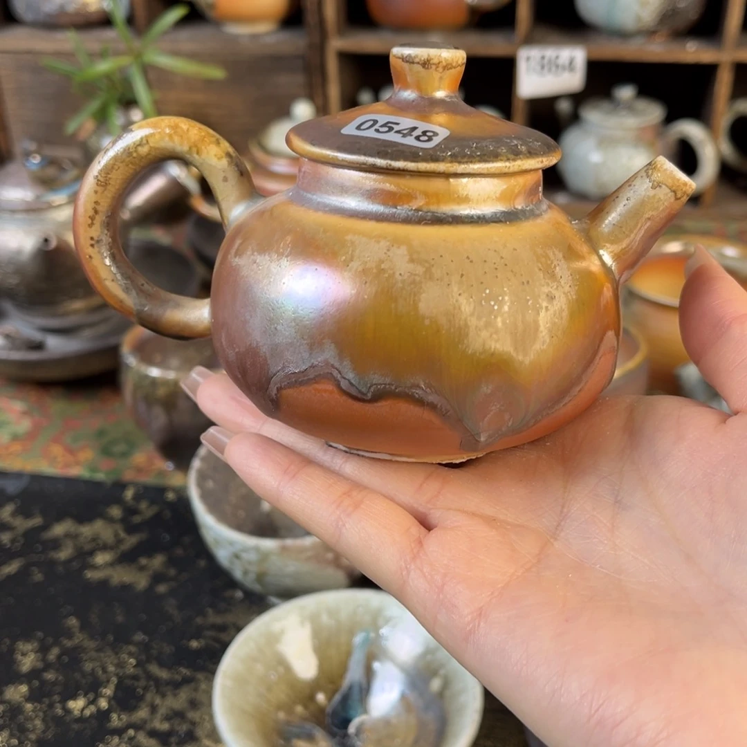杯柴烧茶器幻彩壶微瑕