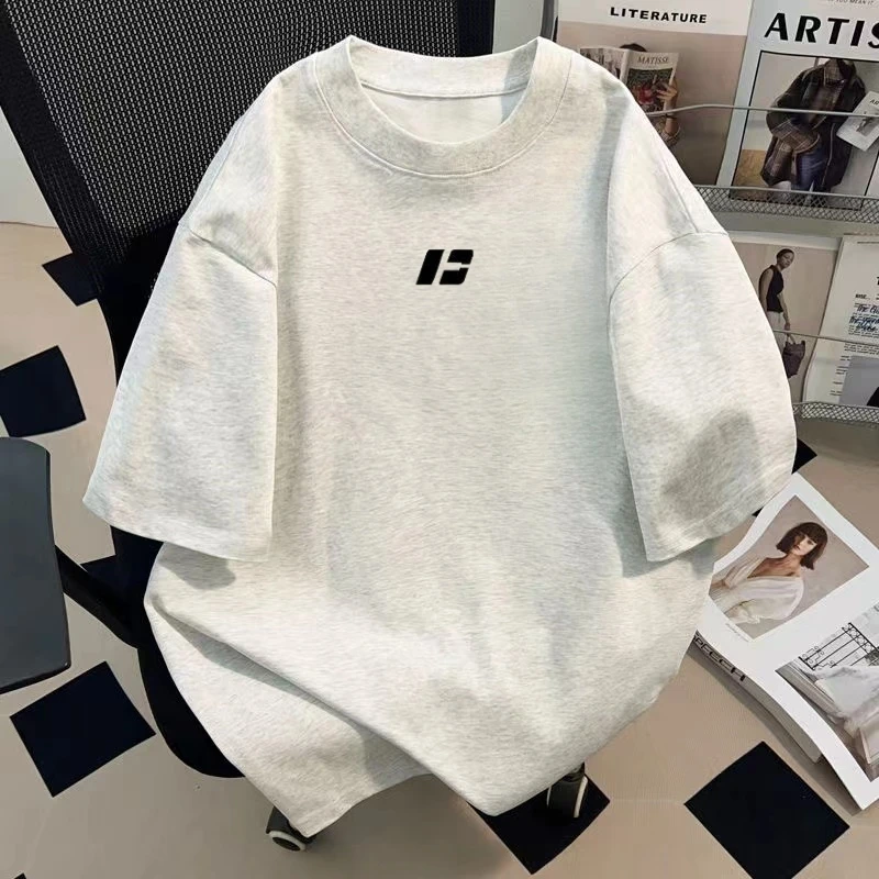 UYH重磅280g克纯棉短袖T恤男女夏季半袖宽松港风情侣小众休闲百搭