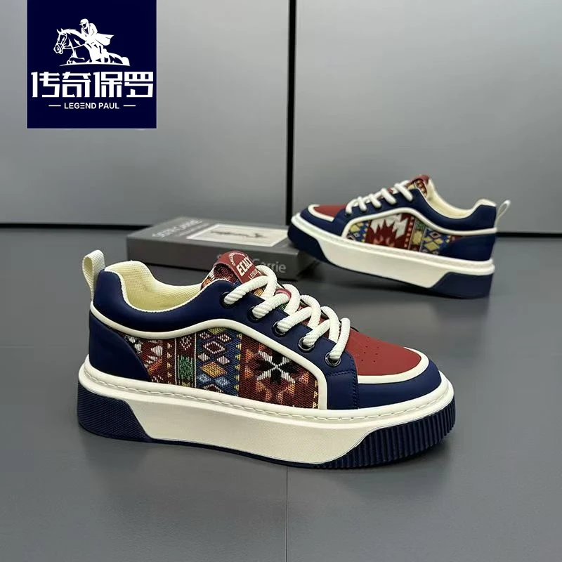 传奇保罗官方正品男鞋冬季百搭潮牌韩版厚底板鞋学生高颜值休闲鞋