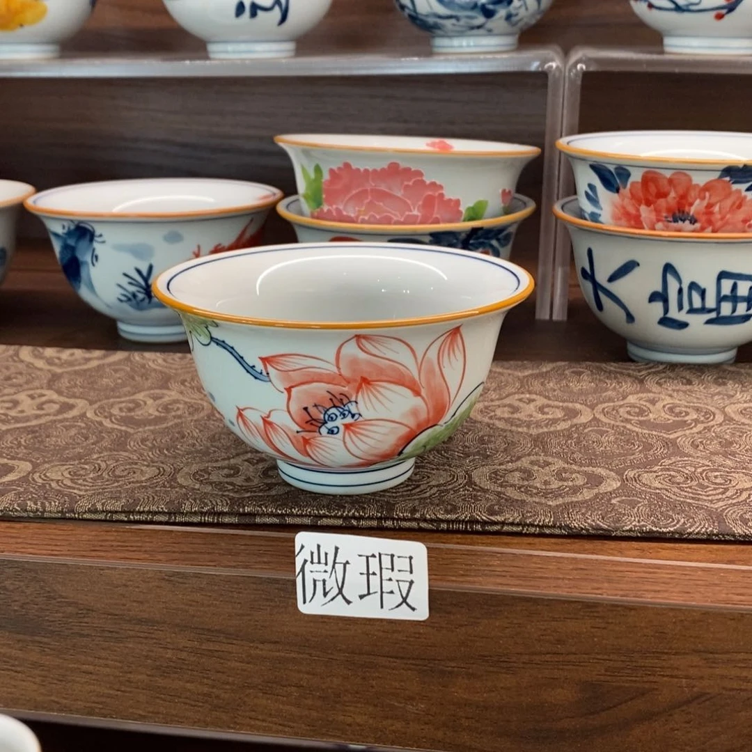 微瑕釉下彩纯手绘手工绘制