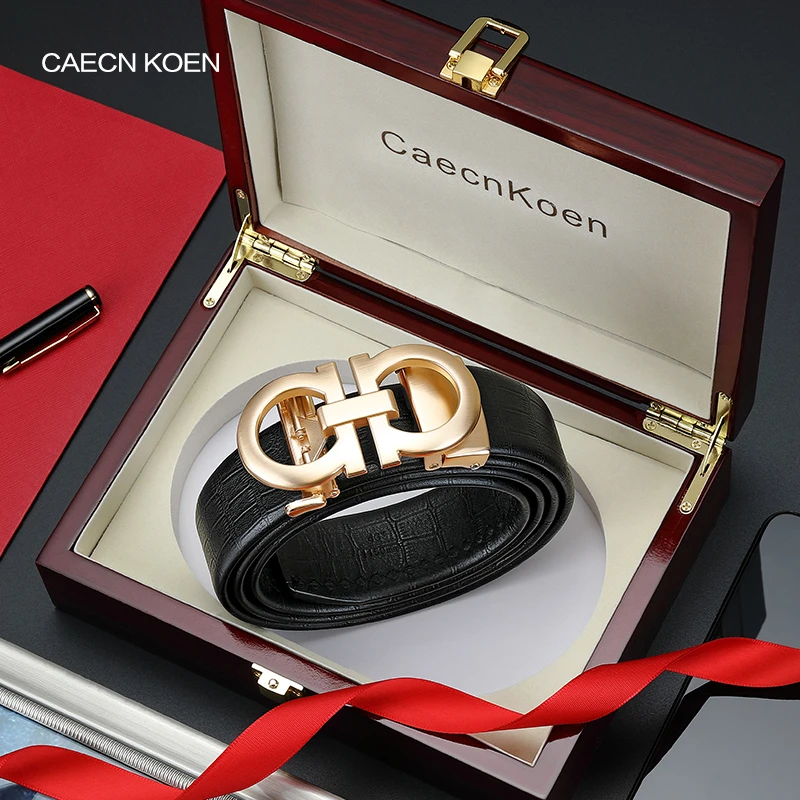 CaecnKoen 皮带男2025新款自动扣腰带男士真皮裤腰带正品皮带礼盒