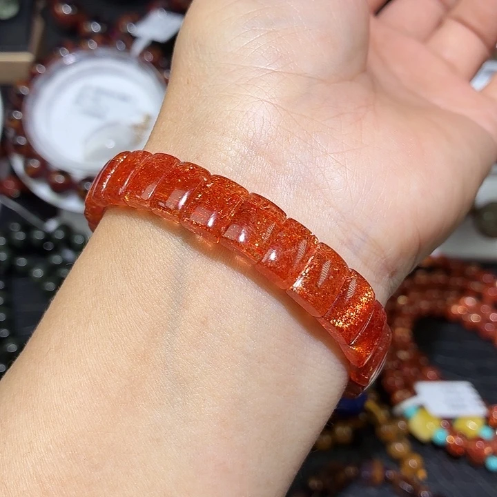 日光石手链未镶嵌金太阳手牌