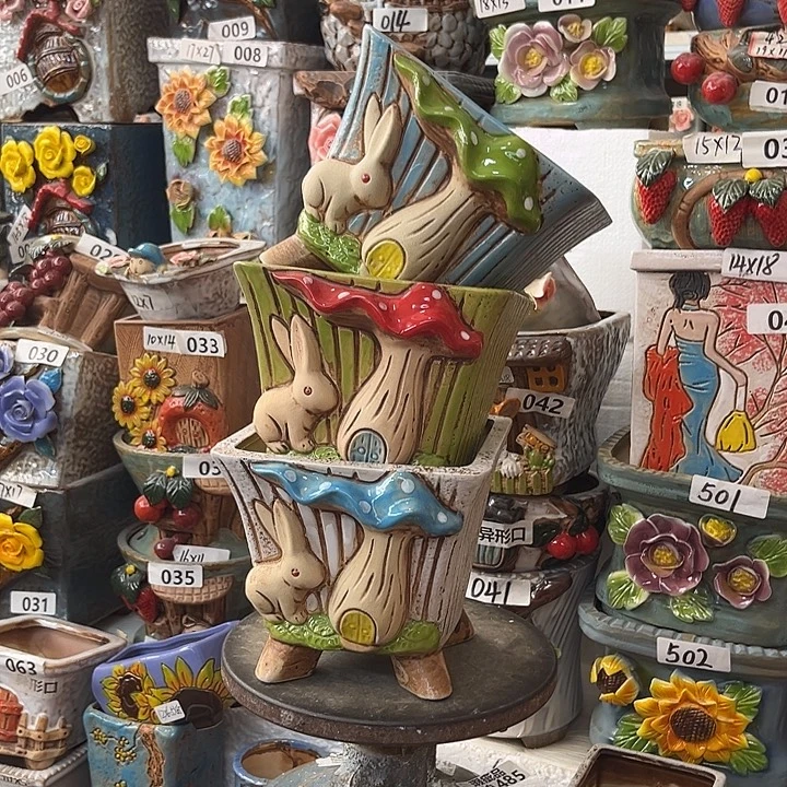 粗陶材质多肉花盆