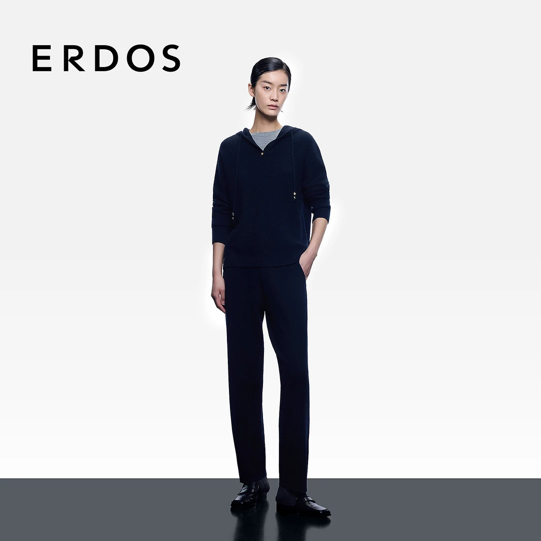【空气层山羊绒双提】ERDOS 平滑亲肤女羊绒裤【花之上】25年秋冬新品