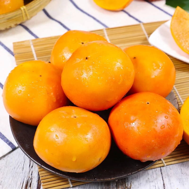 【小明正能量】巧克力脆柿子新鲜采摘新鲜柿子不涩不麻脆甜可口爆汁