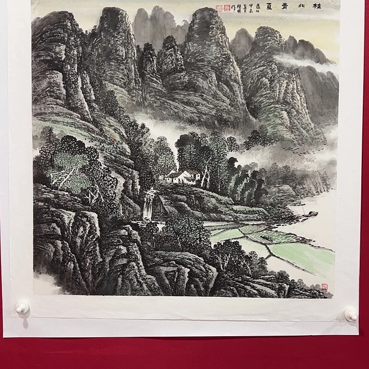 用***4国画莫桂明四尺斗方作品