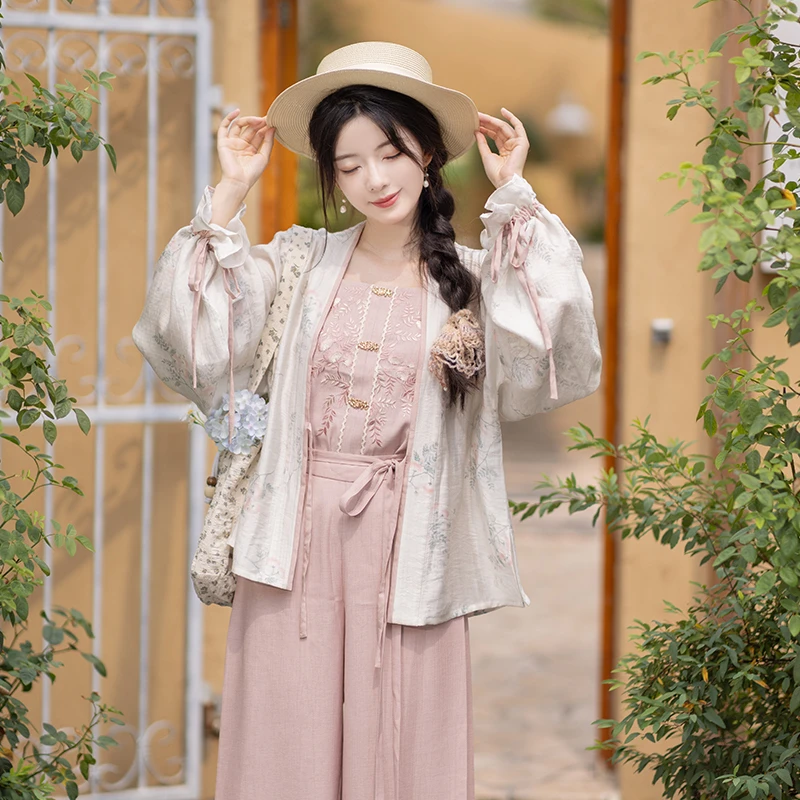 池夏【白露:合欢花影】宋制短衫仿主腰吊带改良宋裤原创汉服女 秋