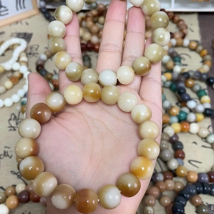 菩提根/象牙果手串卡14水磨苹果珠