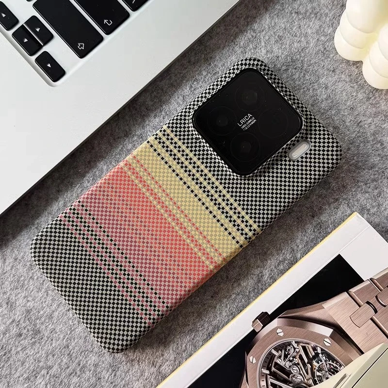 适用小米15手机壳新款凯夫拉碳纤纹小米15pro超薄磨砂14/13浮雕壳