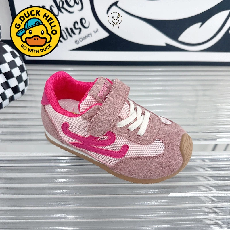 小黄鸭3-6岁春季儿童学步鞋宝宝鞋童鞋运动鞋男小童男童休闲风透