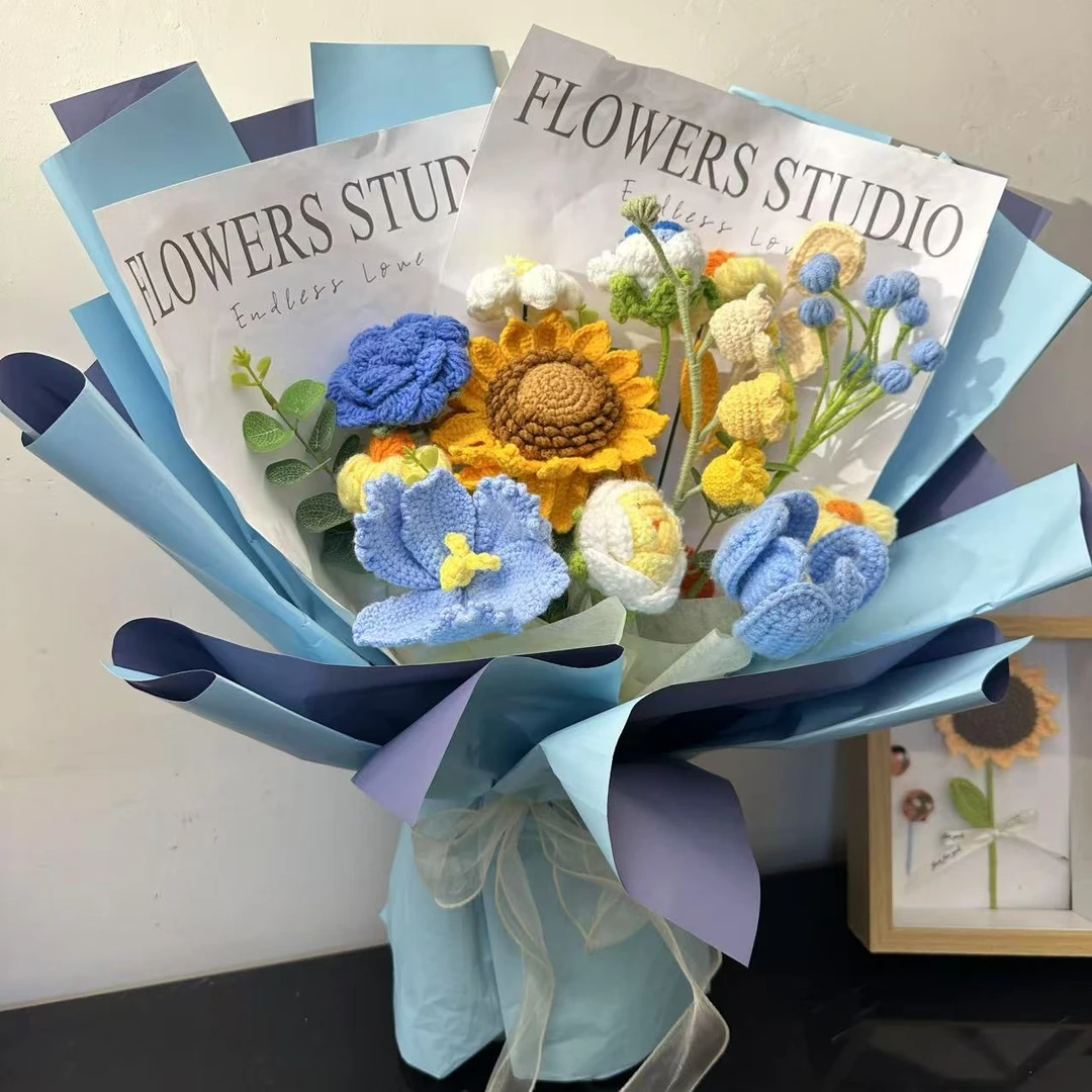 感谢栽培手工成品花束非遗毛线花谢师礼17