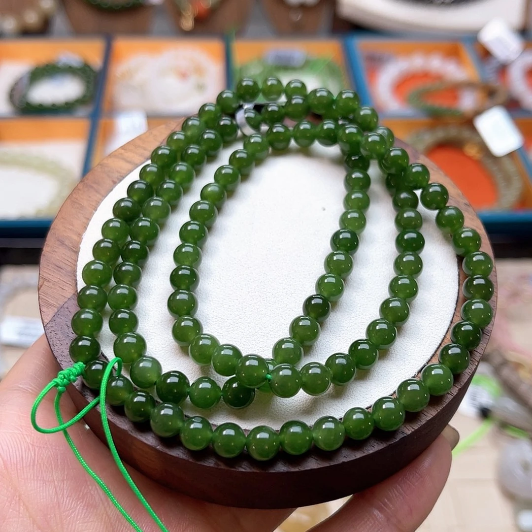 和田玉未镶嵌手串A48卡6