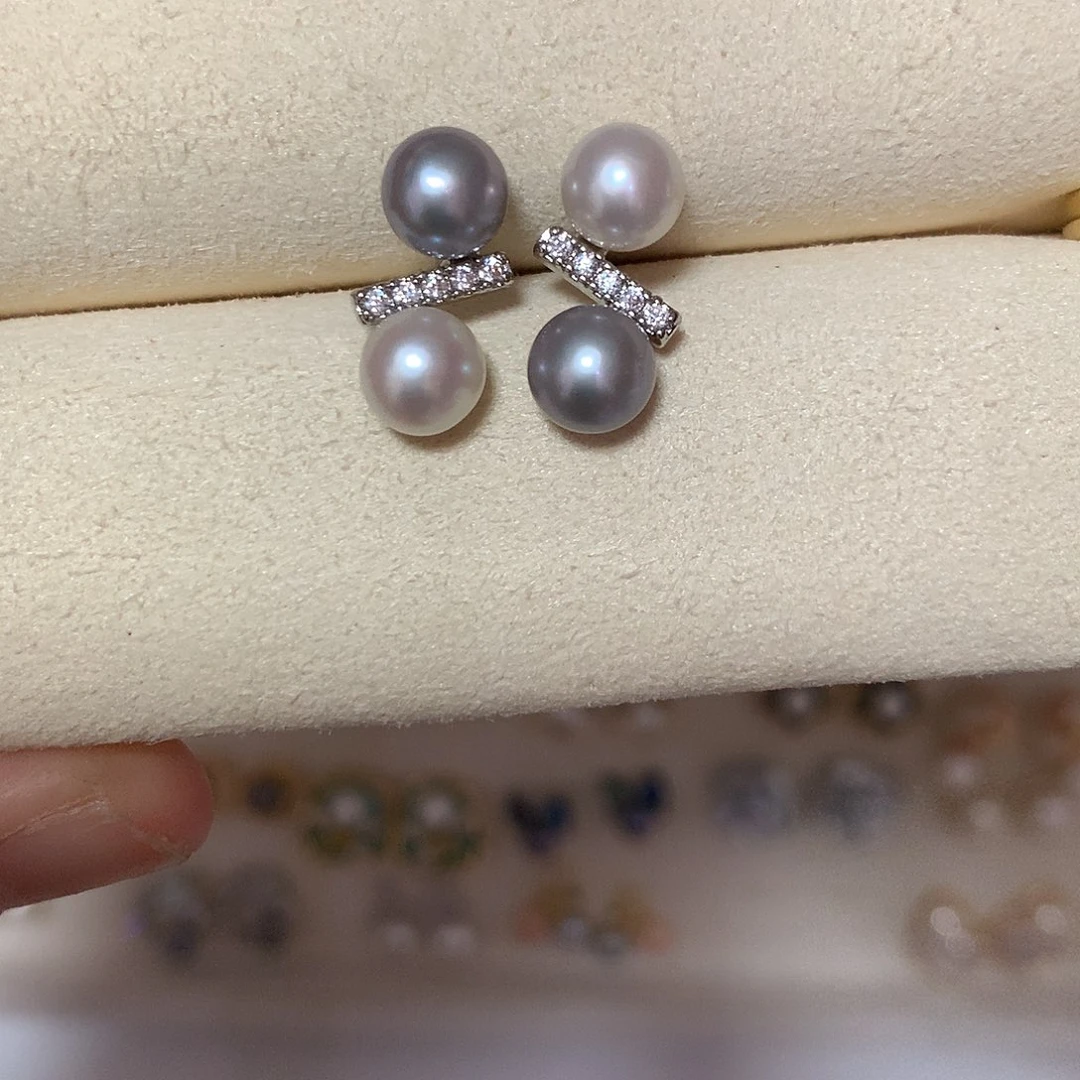 淡水珍珠耳饰合金