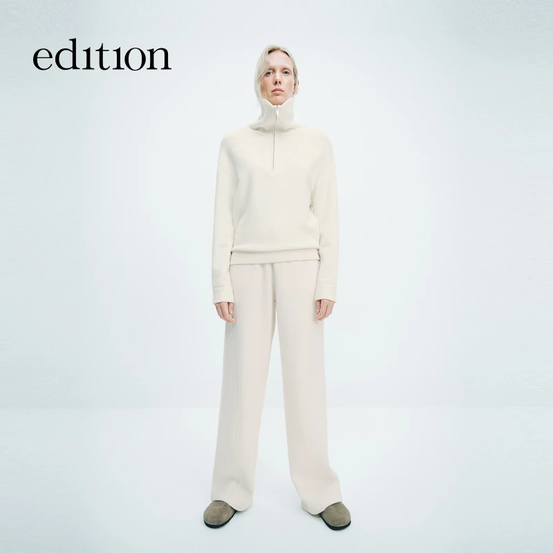 【高圆圆同款】E+轻生活系列edition绵羊毛毛织卫裤#EBD4PATK02