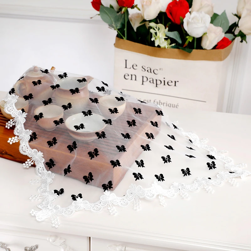 蕾丝布艺圆形茶盘盖布正方形茶具盖巾长方形茶杯防尘遮布杯架盖布