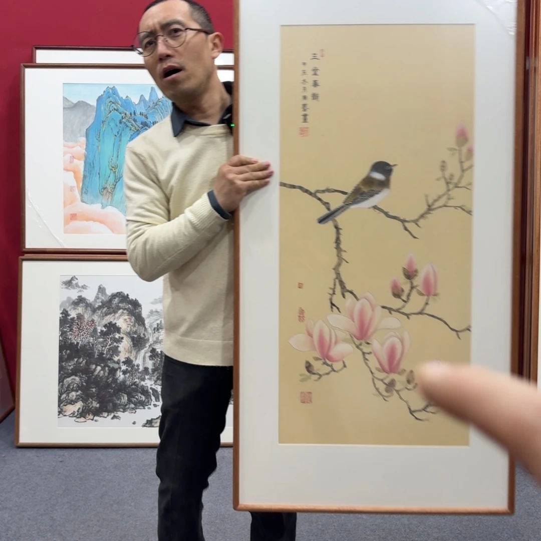 国画带框绘画120/60尺寸