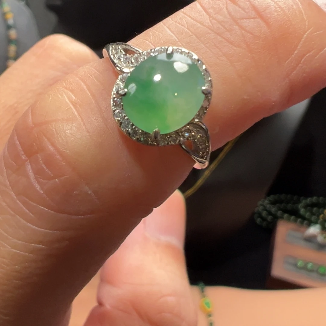 翡翠银S925镶嵌戒指