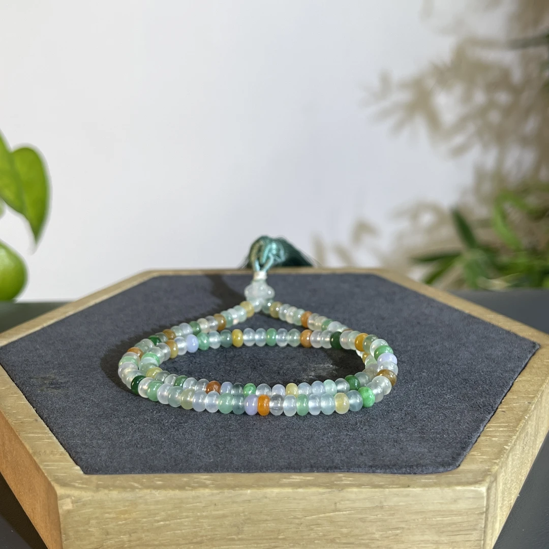 JXA21-106 天然翡翠缅甸A货 翡翠珠链