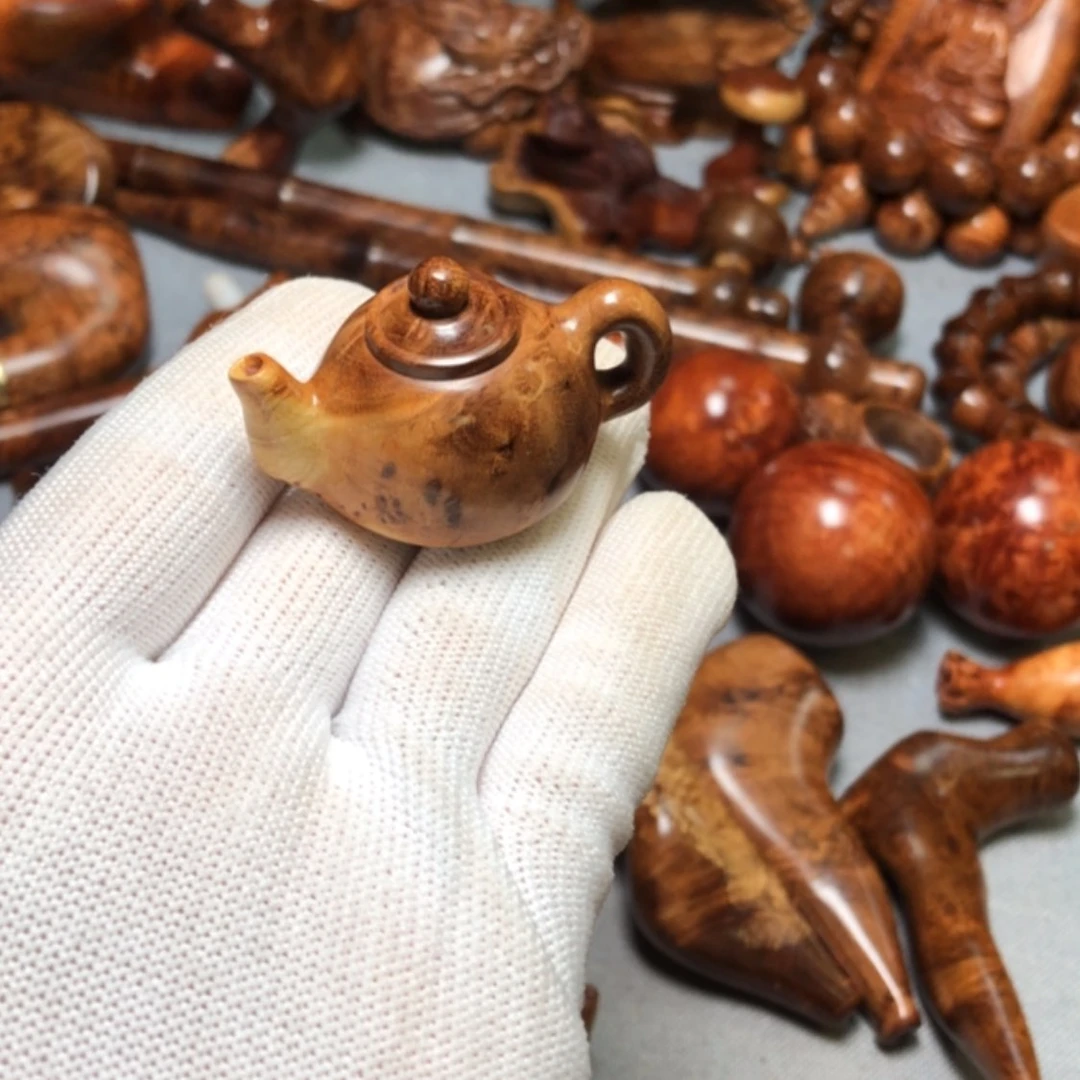 【闪购商品】木麻梨疙瘩火琉璃摆件