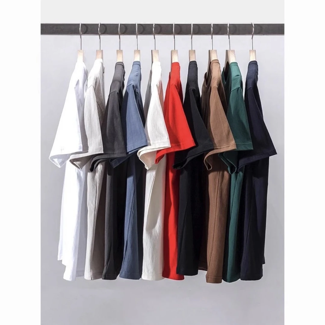 (7号笑脸)情侣短袖重磅纯棉宽松休闲T恤