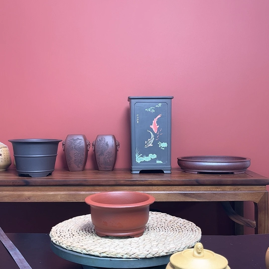 紫砂花盆余*大红袍小盆