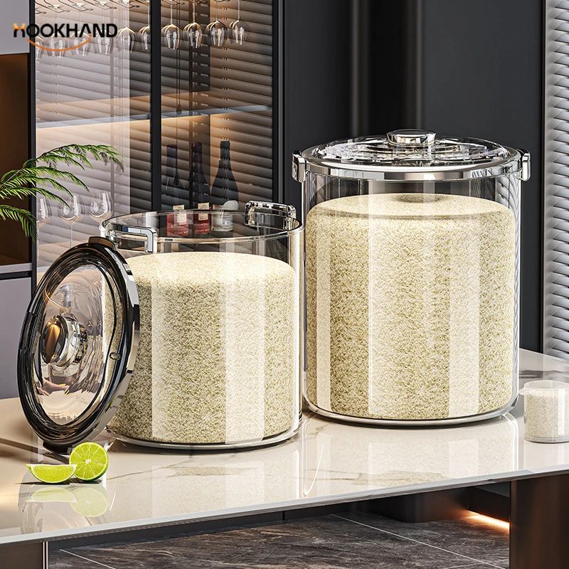 家用翻盖米桶透明防虫防潮密封米桶大容量五谷杂粮储物罐大米收纳