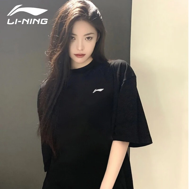 李宁冰爽速干短袖女夏季新款学生百搭宽松休闲服圆领运动上衣ins